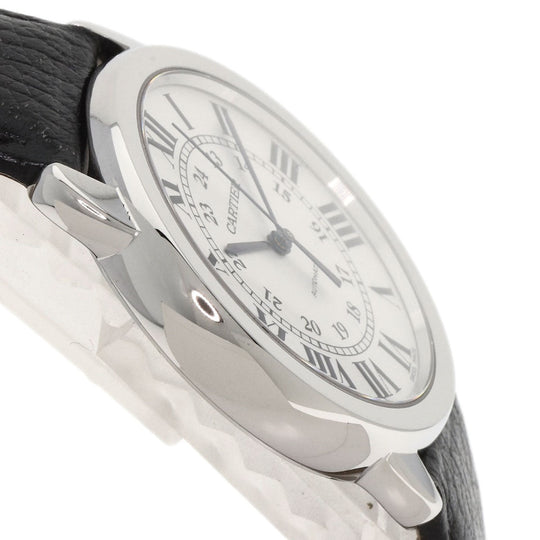 CARTIER Watches Mechanical Automatic WSRN0021 Stainless Steel, Leather Silver Ronde Solo 1.4" de Cartier Silver dial mens Used Authentic