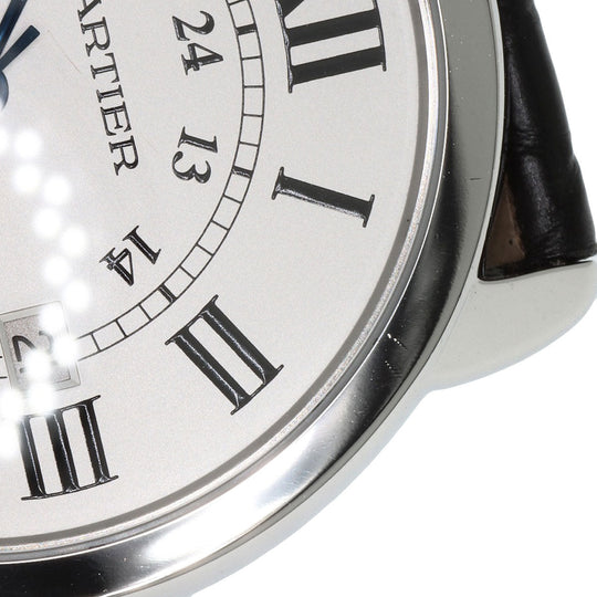 CARTIER Watches Mechanical Automatic W6701010 Stainless Steel, Leather Silver Ronde Solo de Cartier XL Silver dial mens Used Authentic