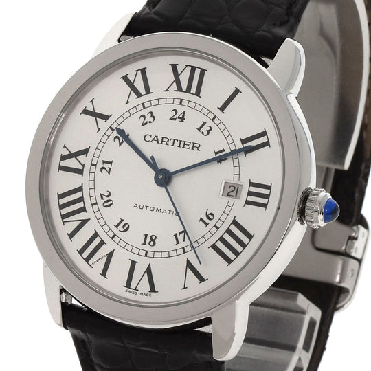 CARTIER Watches Mechanical Automatic W6701010 Stainless Steel, Leather Silver Ronde Solo de Cartier XL Silver dial mens Used Authentic
