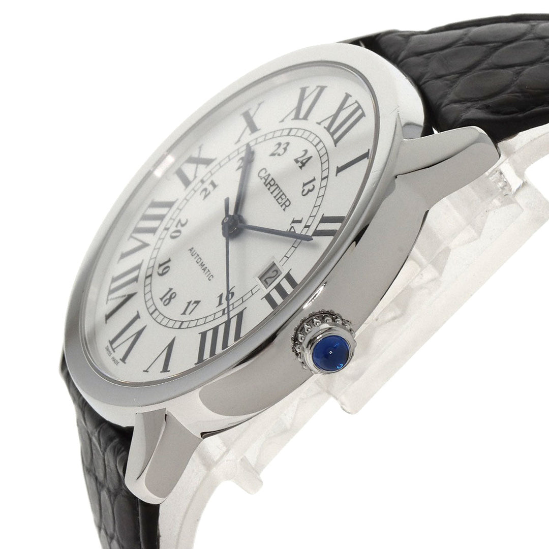 CARTIER Watches Mechanical Automatic W6701010 Stainless Steel, Leather Silver Ronde Solo de Cartier XL Silver dial mens Used Authentic