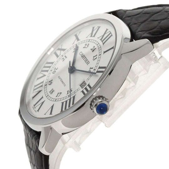 CARTIER Watches Mechanical Automatic W6701010 Stainless Steel, Leather Silver Ronde Solo de Cartier XL Silver dial mens Used Authentic