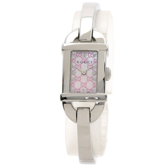 GUCCI Watches Quartz 6800L Stainless Steel , Stainless Steel Silver Square face shell dial Women Used Authentic