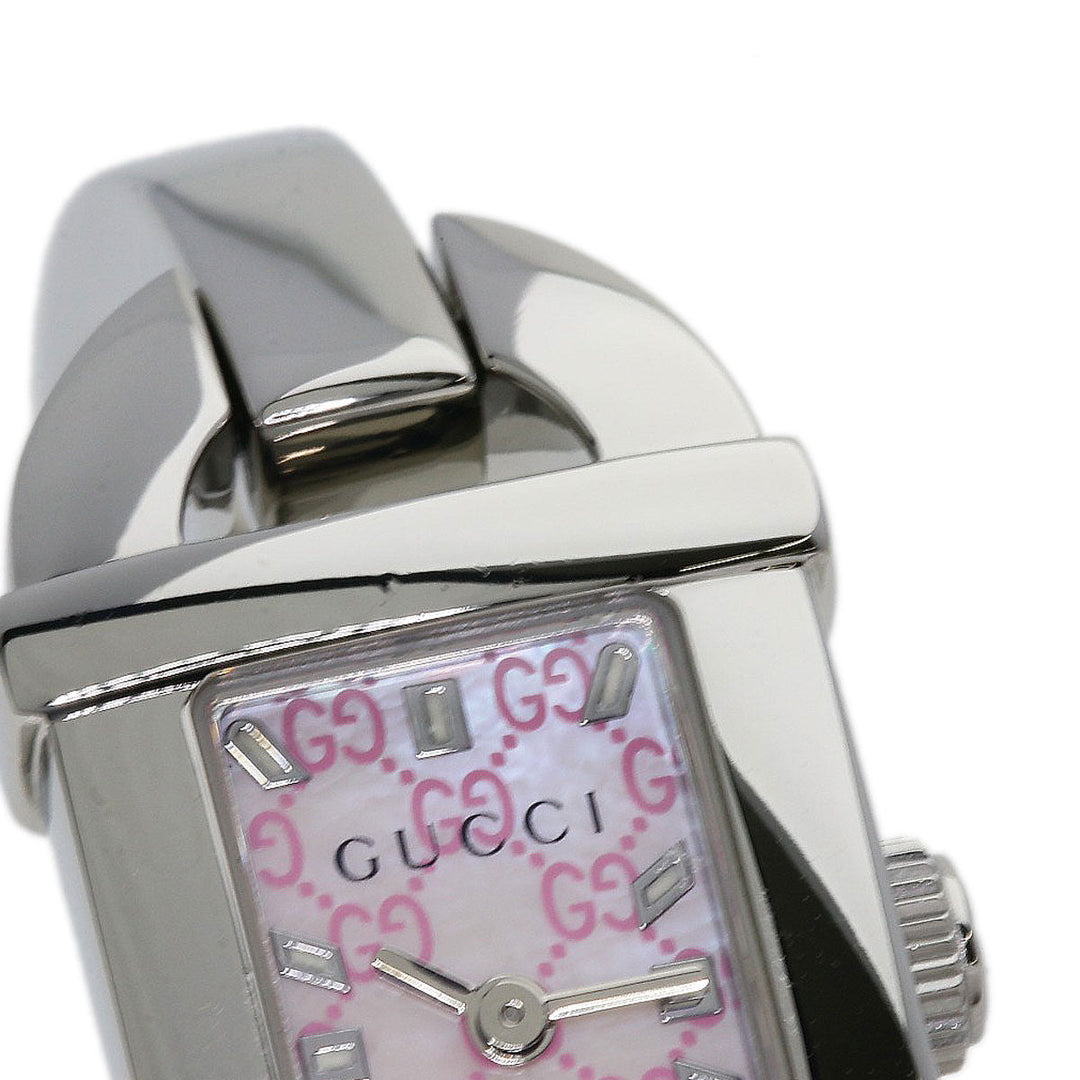 GUCCI Watches Quartz 6800L Stainless Steel , Stainless Steel Silver Square face shell dial Women Used Authentic