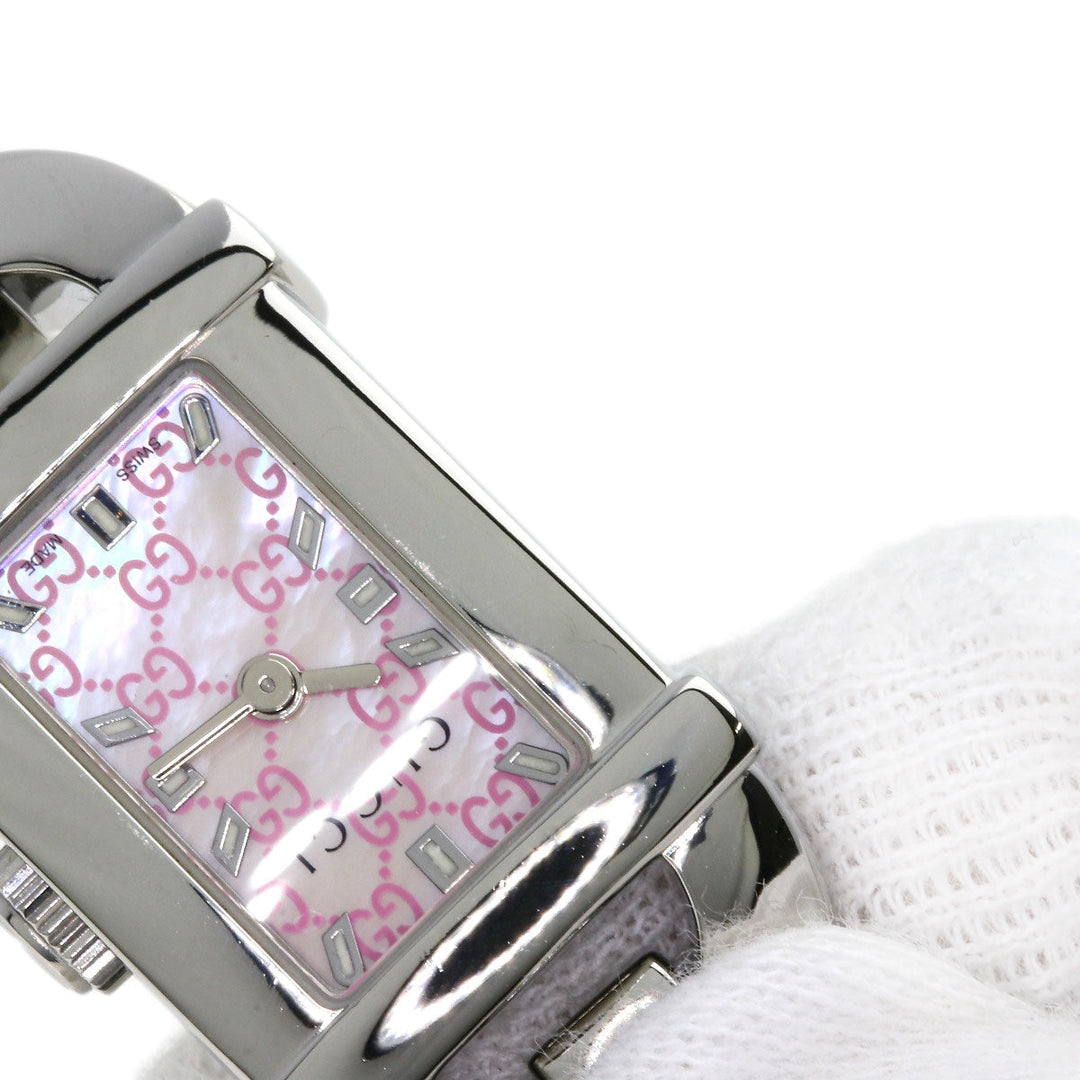 GUCCI Watches Quartz 6800L Stainless Steel , Stainless Steel Silver Square face shell dial Women Used Authentic