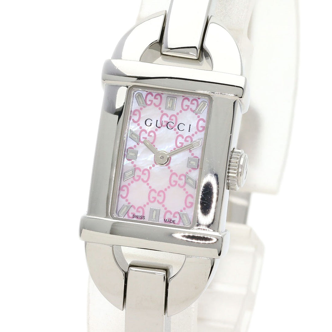 GUCCI Watches Quartz 6800L Stainless Steel , Stainless Steel Silver Square face shell dial Women Used Authentic