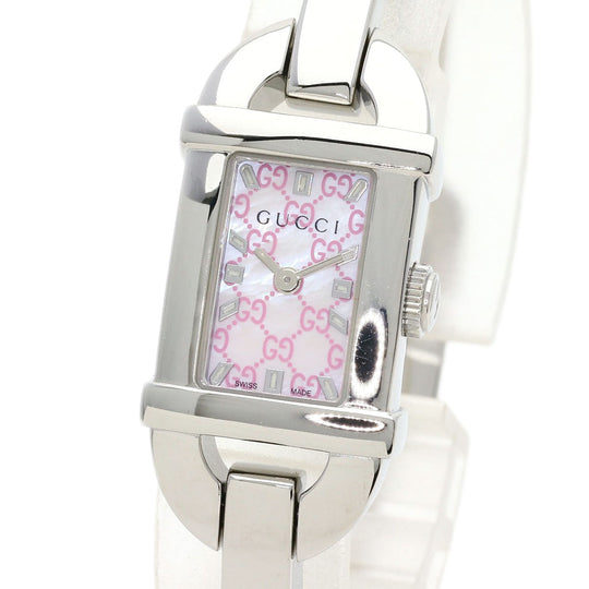GUCCI Watches Quartz 6800L Stainless Steel , Stainless Steel Silver Square face shell dial Women Used Authentic