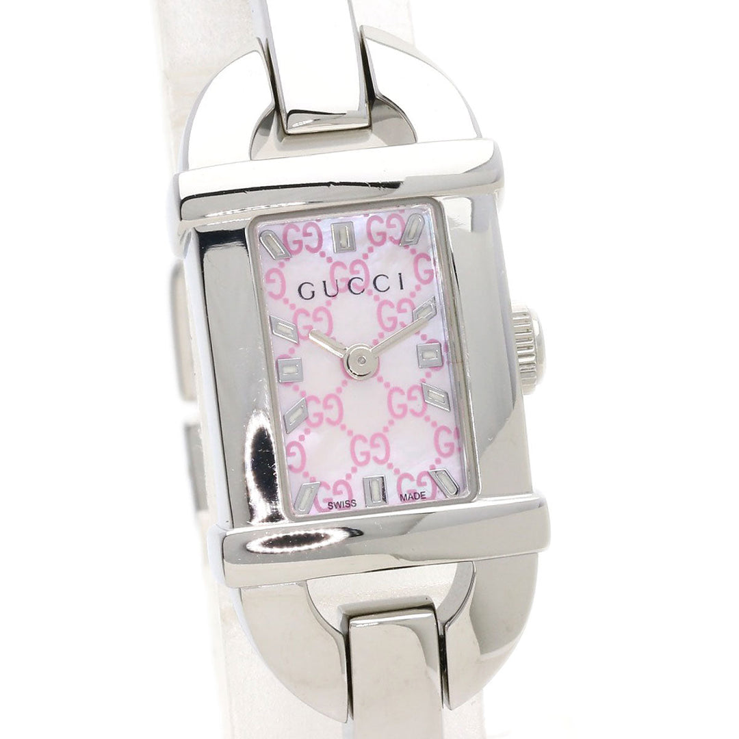 GUCCI Watches Quartz 6800L Stainless Steel , Stainless Steel Silver Square face shell dial Women Used Authentic
