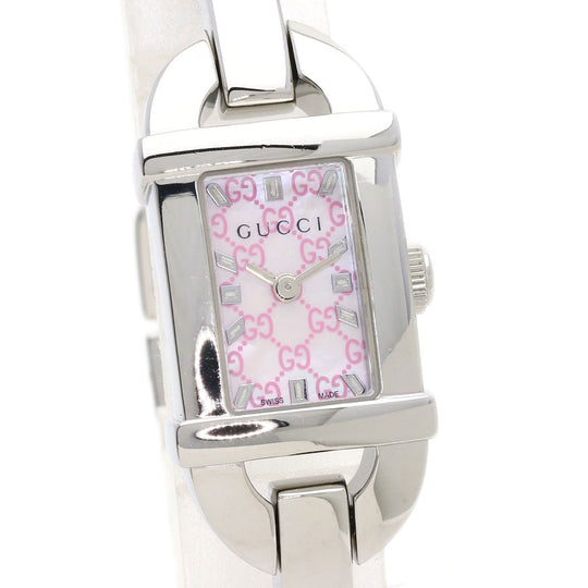 GUCCI Watches Quartz 6800L Stainless Steel , Stainless Steel Silver Square face shell dial Women Used Authentic