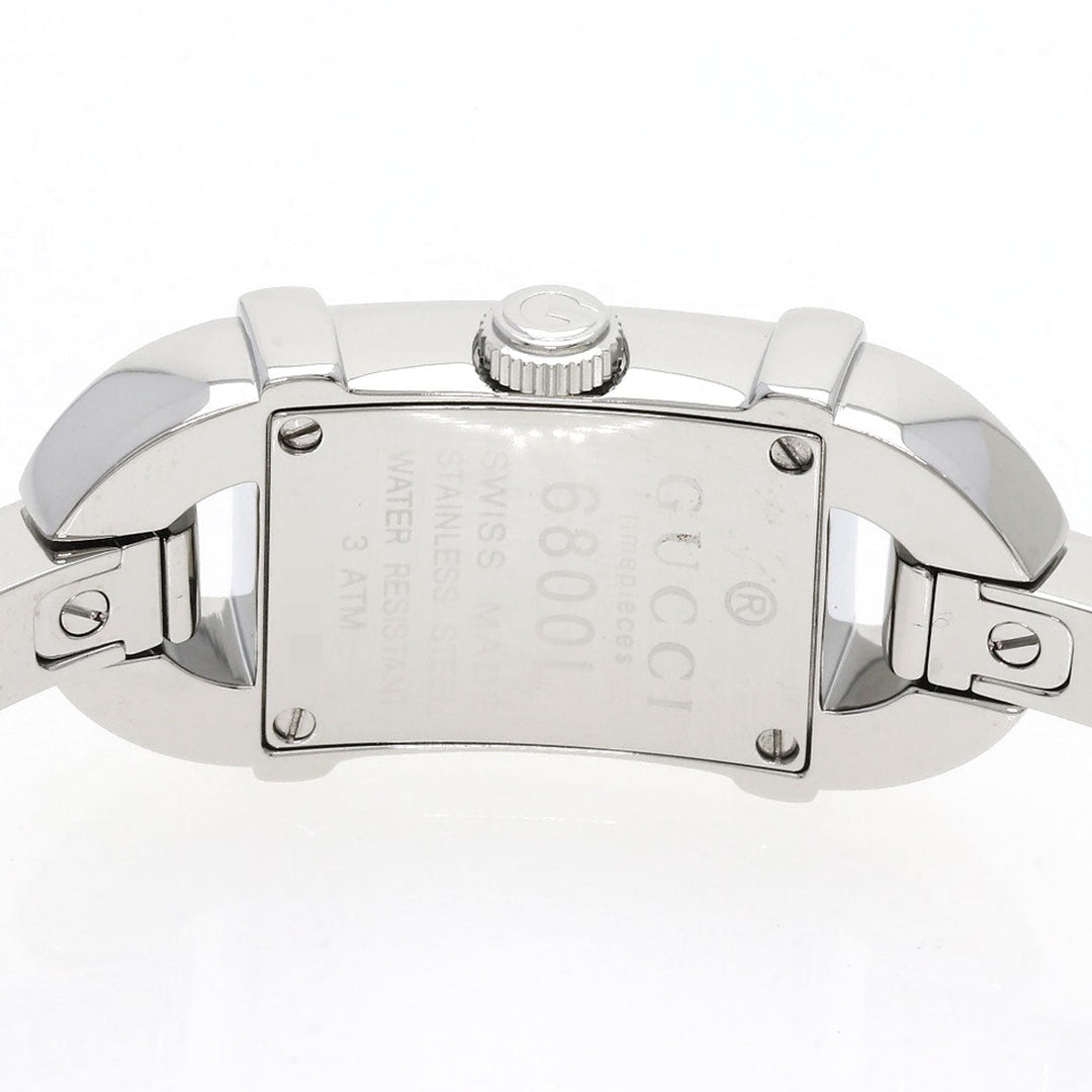 GUCCI Watches Quartz 6800L Stainless Steel , Stainless Steel Silver Square face shell dial Women Used Authentic