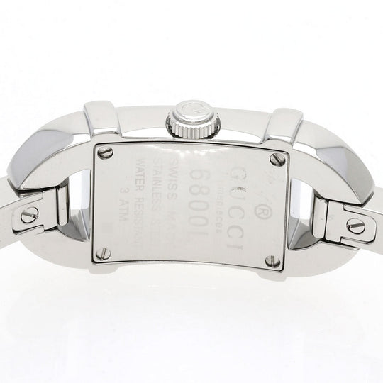 GUCCI Watches Quartz 6800L Stainless Steel , Stainless Steel Silver Square face shell dial Women Used Authentic
