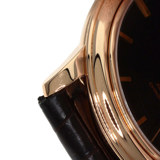 OMEGA Watches Mechanical Automatic 4601.54.11 K18PG, leather gold De Ville Prestige Limited to 1120 pieces black dial mens Used Authentic