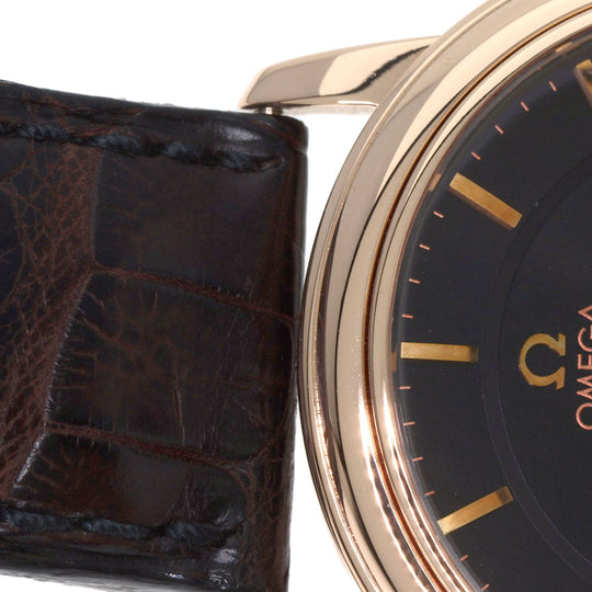OMEGA Watches Mechanical Automatic 4601.54.11 K18PG, leather gold De Ville Prestige Limited to 1120 pieces black dial mens Used Authentic