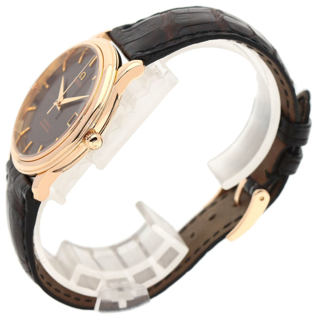 OMEGA Watches Mechanical Automatic 4601.54.11 K18PG, leather gold De Ville Prestige Limited to 1120 pieces black dial mens Used Authentic