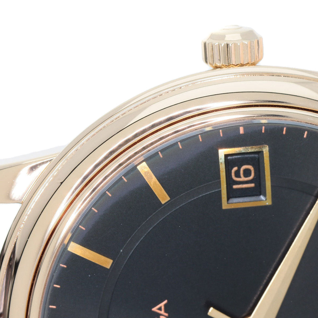 OMEGA Watches Mechanical Automatic 4601.54.11 K18PG, leather gold De Ville Prestige Limited to 1120 pieces black dial mens Used Authentic