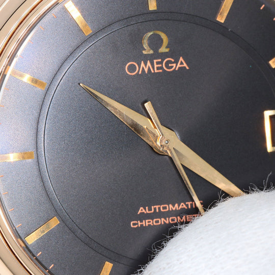 OMEGA Watches Mechanical Automatic 4601.54.11 K18PG, leather gold De Ville Prestige Limited to 1120 pieces black dial mens Used Authentic