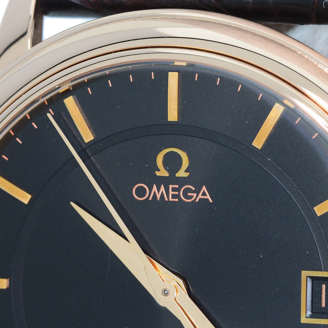 OMEGA Watches Mechanical Automatic 4601.54.11 K18PG, leather gold De Ville Prestige Limited to 1120 pieces black dial mens Used Authentic