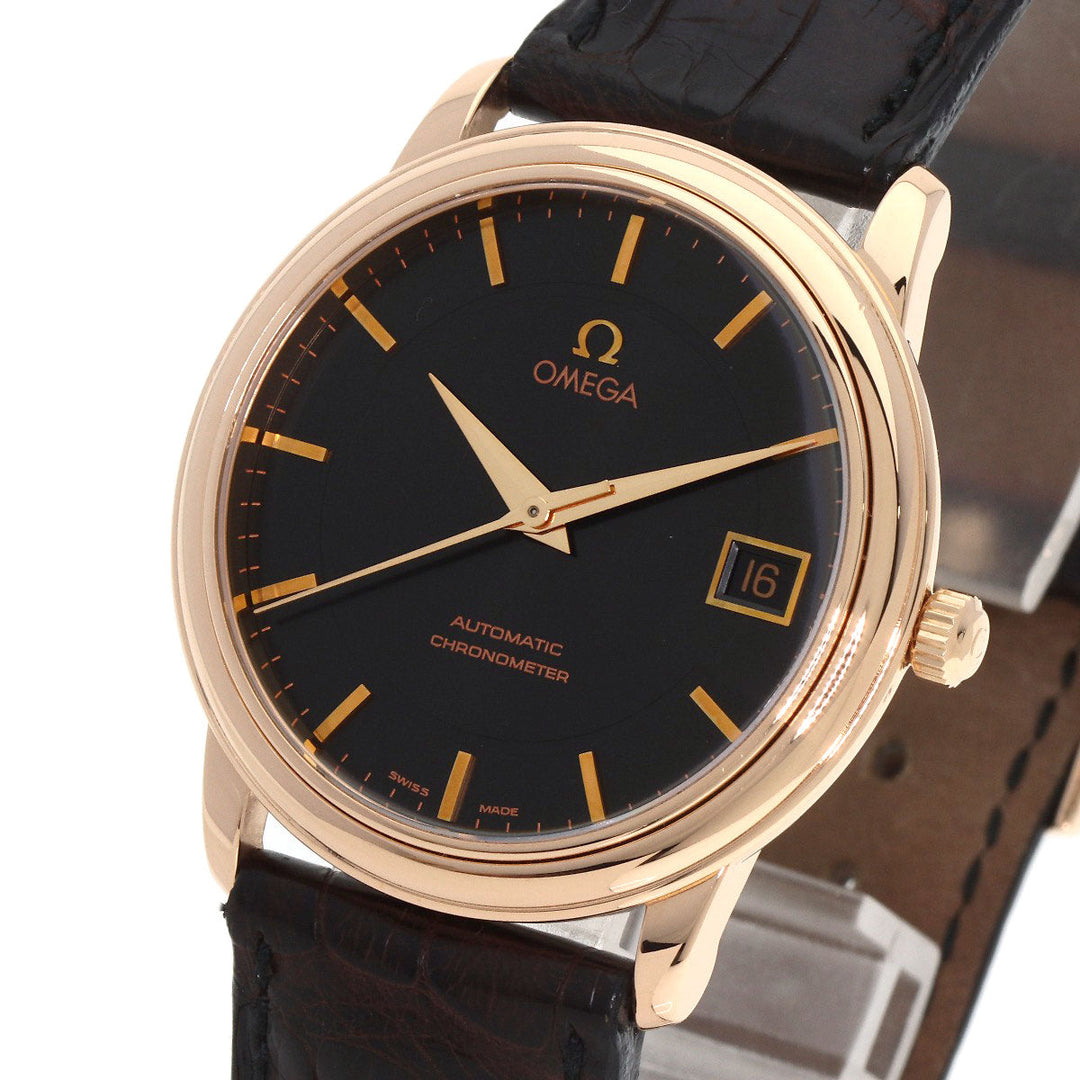 OMEGA Watches Mechanical Automatic 4601.54.11 K18PG, leather gold De Ville Prestige Limited to 1120 pieces black dial mens Used Authentic