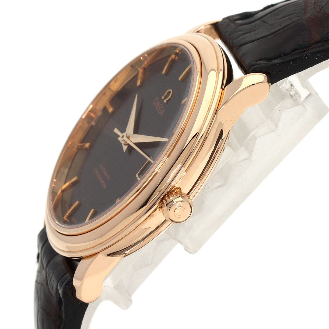 OMEGA Watches Mechanical Automatic 4601.54.11 K18PG, leather gold De Ville Prestige Limited to 1120 pieces black dial mens Used Authentic
