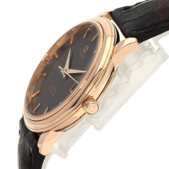 OMEGA Watches Mechanical Automatic 4601.54.11 K18PG, leather gold De Ville Prestige Limited to 1120 pieces black dial mens Used Authentic