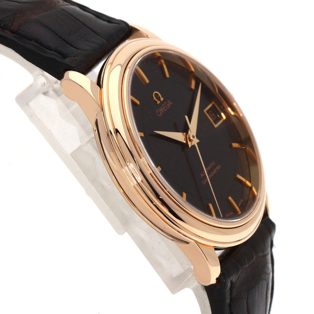 OMEGA Watches Mechanical Automatic 4601.54.11 K18PG, leather gold De Ville Prestige Limited to 1120 pieces black dial mens Used Authentic