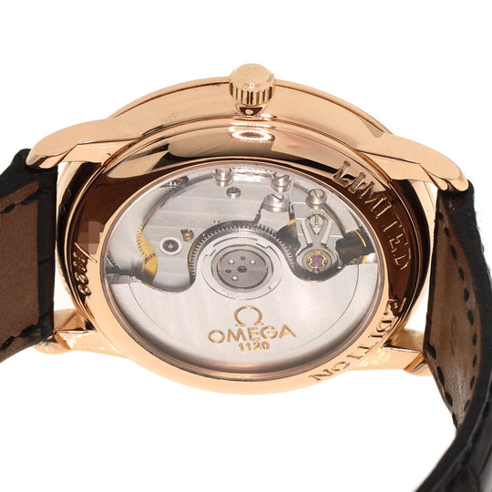 OMEGA Watches Mechanical Automatic 4601.54.11 K18PG, leather gold De Ville Prestige Limited to 1120 pieces black dial mens Used Authentic