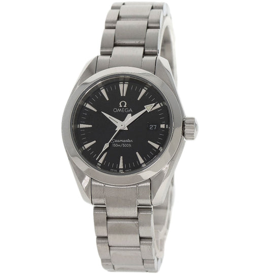OMEGA Watches Quartz 2577.50 Stainless Steel , Stainless Steel Silver Seamaster Aqua Terra black dial Women Used Authentic