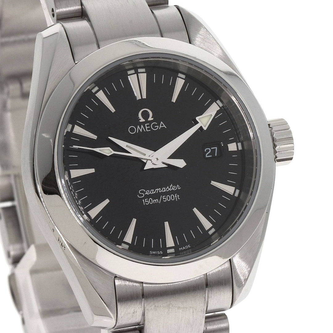 OMEGA Watches Quartz 2577.50 Stainless Steel , Stainless Steel Silver Seamaster Aqua Terra black dial Women Used Authentic