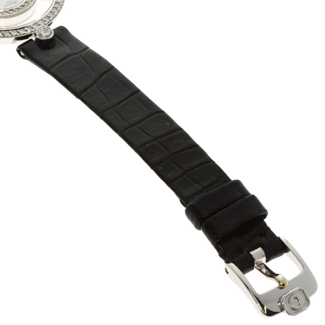 Chopard Watches Quartz 20/3957 K18WG , Leather , Diamond Silver Happy diamond white dial Women Used Authentic