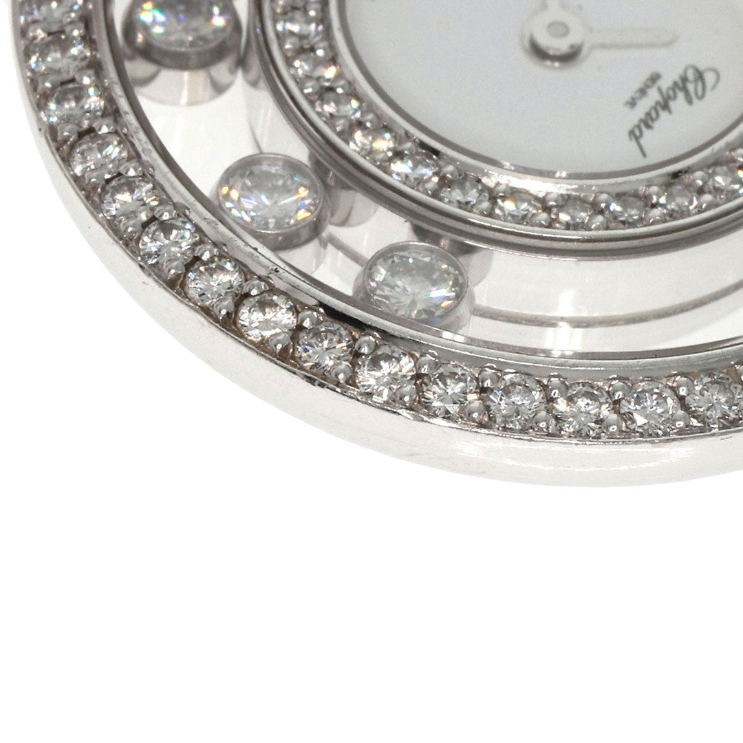 Chopard Watches Quartz 20/3957 K18WG , Leather , Diamond Silver Happy diamond white dial Women Used Authentic