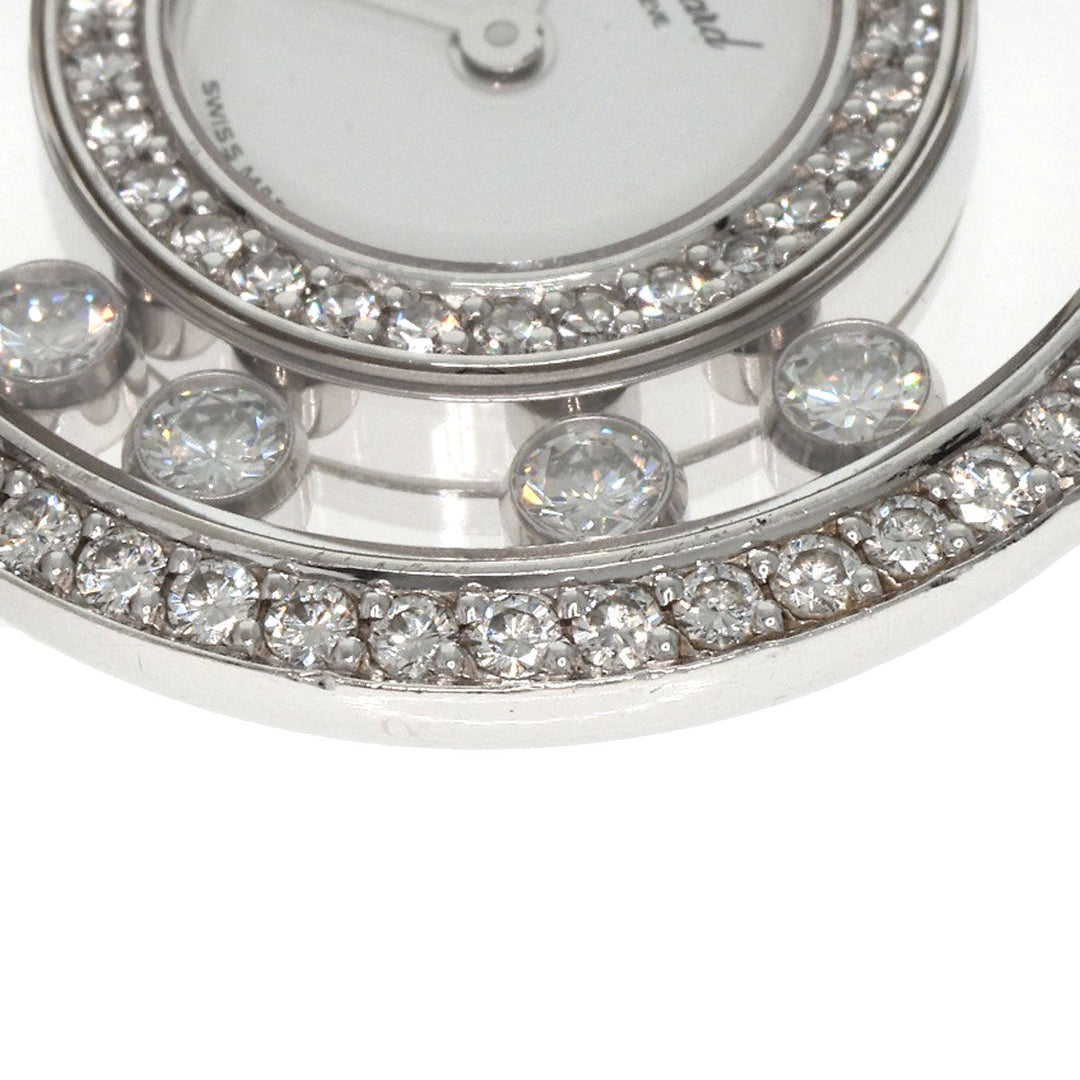 Chopard Watches Quartz 20/3957 K18WG , Leather , Diamond Silver Happy diamond white dial Women Used Authentic