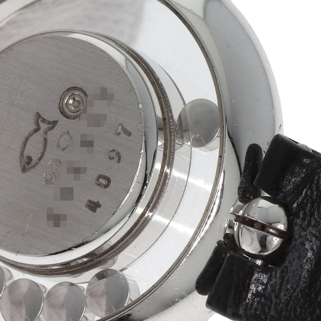 Chopard Watches Quartz 20/3957 K18WG , Leather , Diamond Silver Happy diamond white dial Women Used Authentic