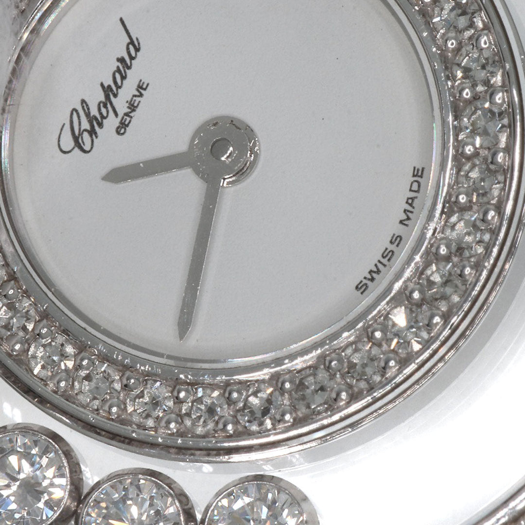 Chopard Watches Quartz 20/3957 K18WG , Leather , Diamond Silver Happy diamond white dial Women Used Authentic