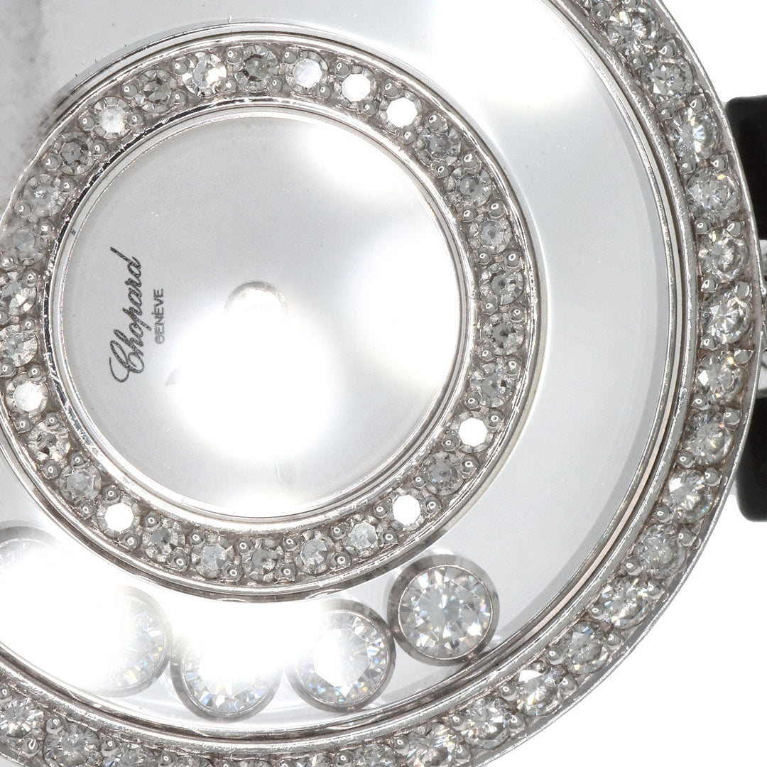 Chopard Watches Quartz 20/3957 K18WG , Leather , Diamond Silver Happy diamond white dial Women Used Authentic
