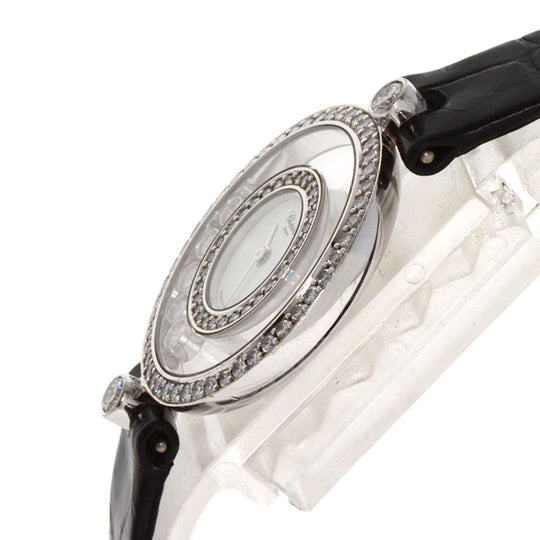 Chopard Watches Quartz 20/3957 K18WG , Leather , Diamond Silver Happy diamond white dial Women Used Authentic