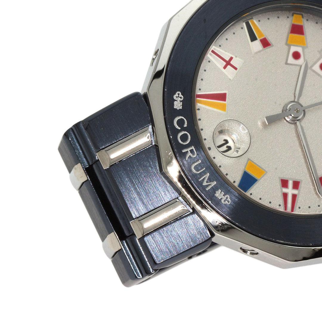 CORUM Watches Quartz C 39.610.30V50B Stainless Steel Navy Admirals Silver dial Women Used Authentic