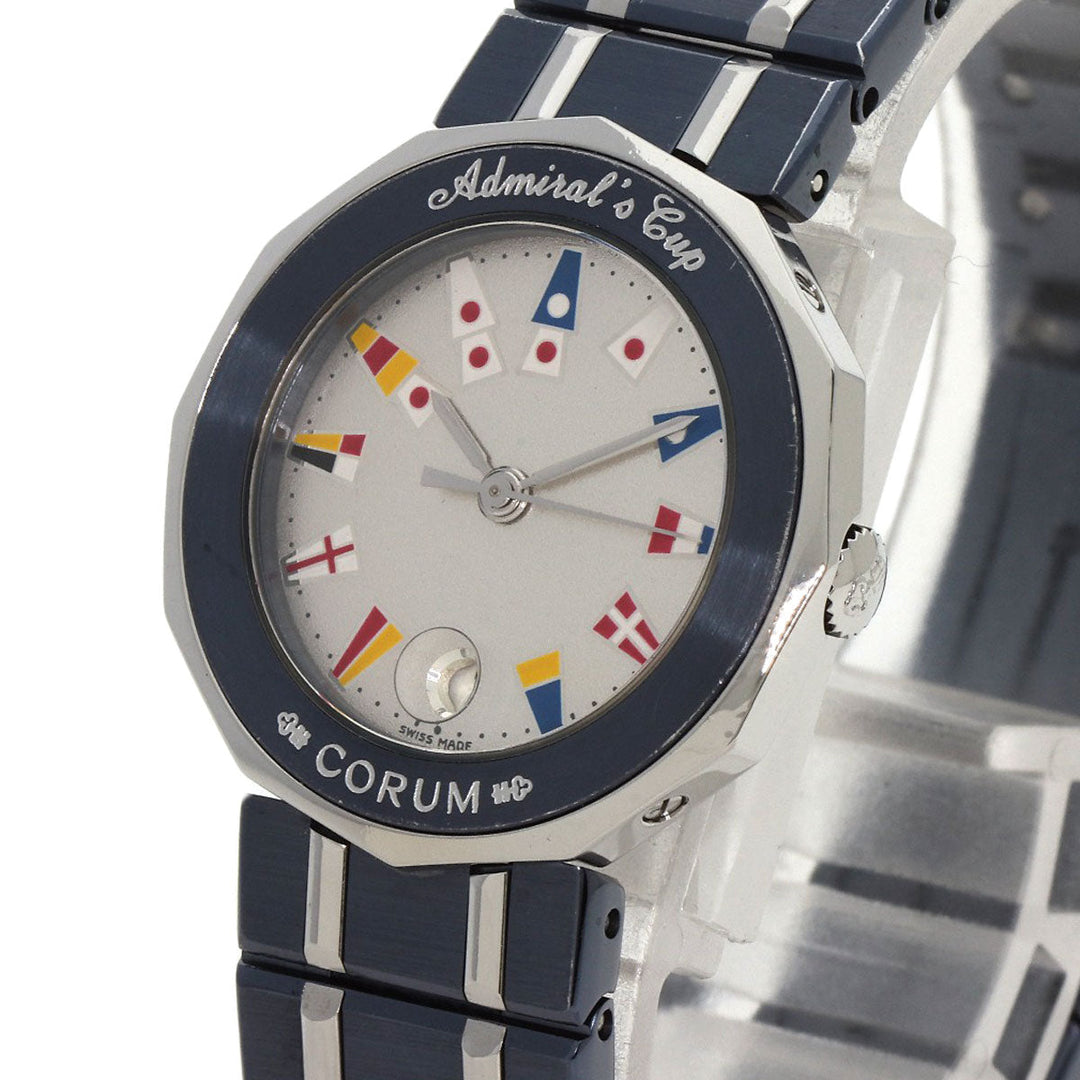 CORUM Watches Quartz C 39.610.30V50B Stainless Steel Navy Admirals Silver dial Women Used Authentic