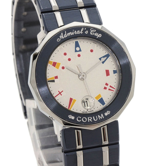 CORUM Watches Quartz C 39.610.30V50B Stainless Steel Navy Admirals Silver dial Women Used Authentic
