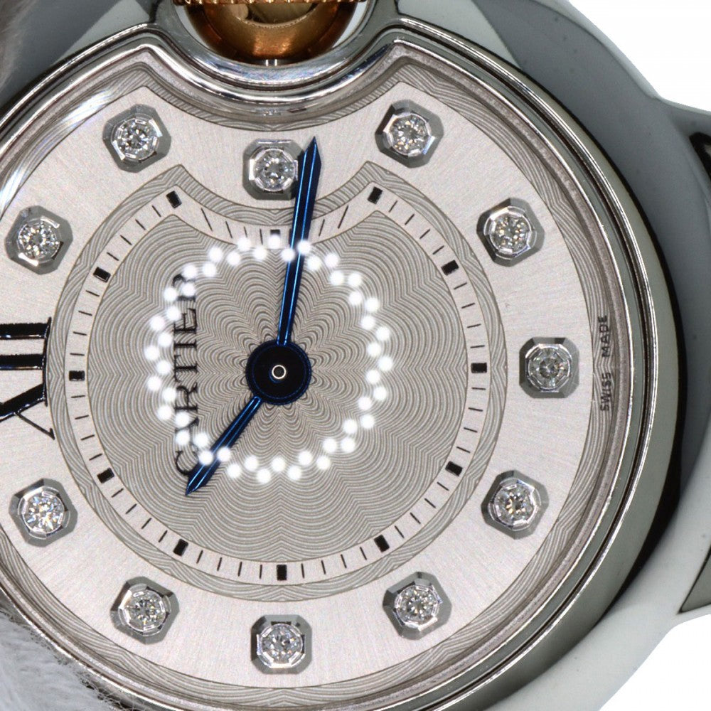 CARTIER Watches Quartz WE902030 Stainless Steel , SSxK18PG Silver Baron Blue 1.1" 11P Diamond Silver dial Women Used Authentic