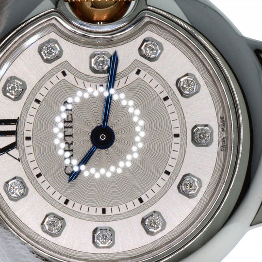 CARTIER Watches Quartz WE902030 Stainless Steel , SSxK18PG Silver Baron Blue 1.1" 11P Diamond Silver dial Women Used Authentic