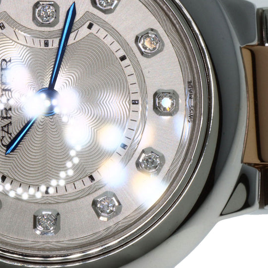 CARTIER Watches Quartz WE902030 Stainless Steel , SSxK18PG Silver Baron Blue 1.1" 11P Diamond Silver dial Women Used Authentic