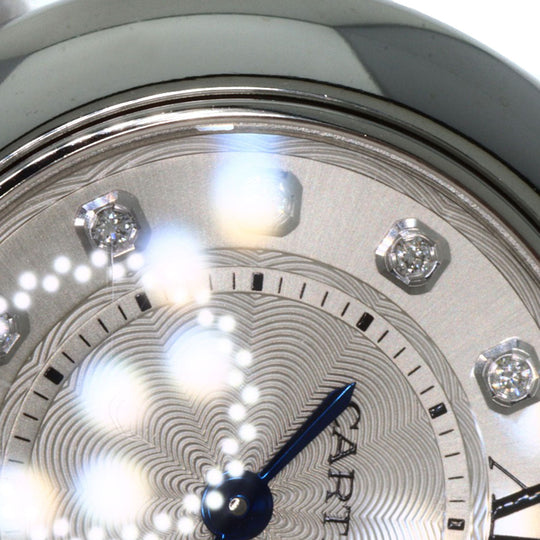 CARTIER Watches Quartz WE902030 Stainless Steel , SSxK18PG Silver Baron Blue 1.1" 11P Diamond Silver dial Women Used Authentic