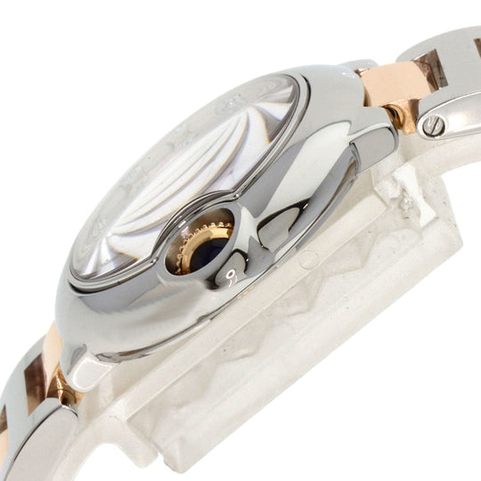 CARTIER Watches Quartz WE902030 Stainless Steel , SSxK18PG Silver Baron Blue 1.1" 11P Diamond Silver dial Women Used Authentic