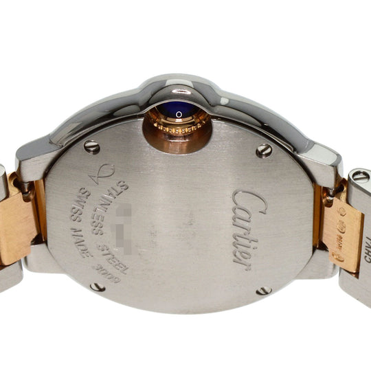 CARTIER Watches Quartz WE902030 Stainless Steel , SSxK18PG Silver Baron Blue 1.1" 11P Diamond Silver dial Women Used Authentic
