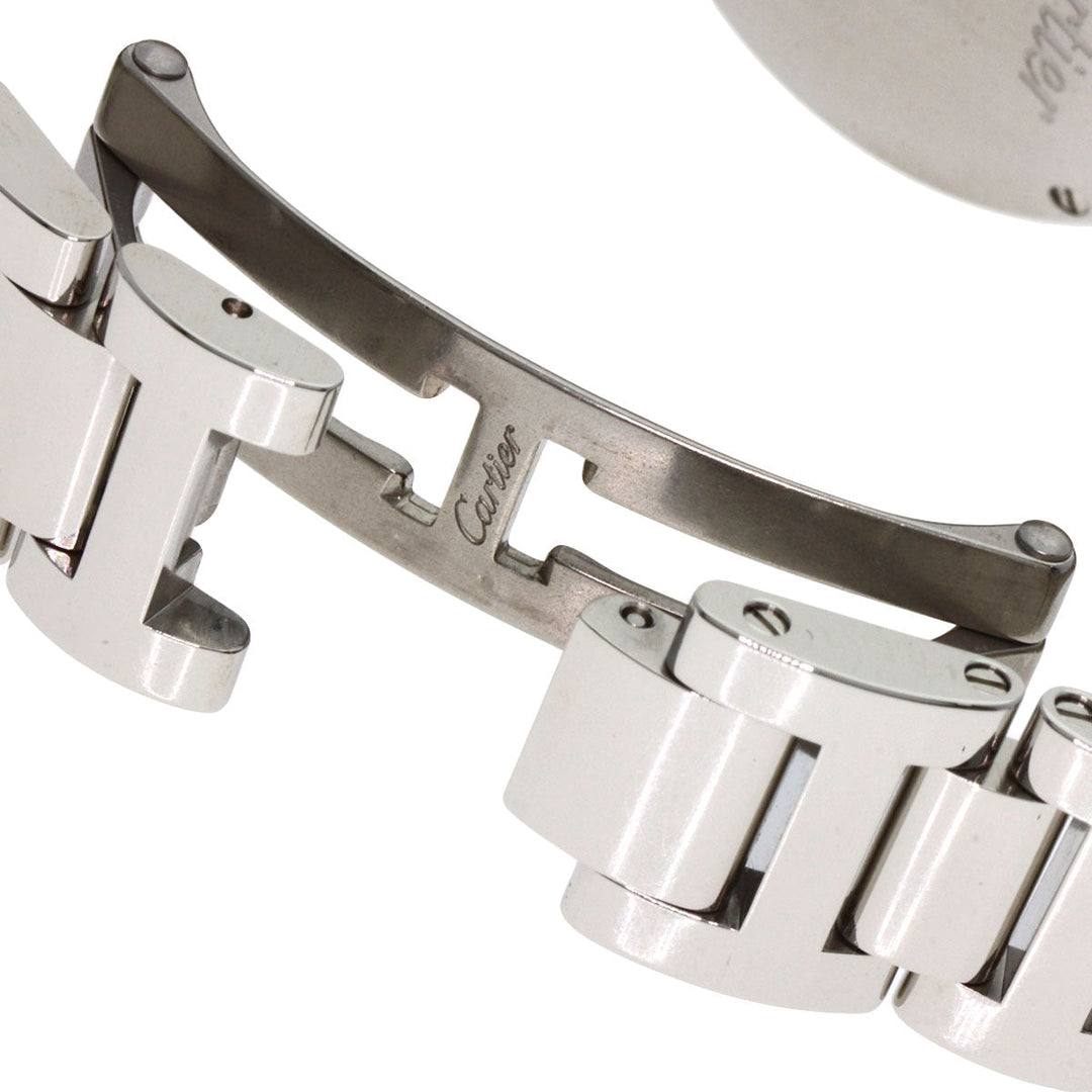 CARTIER Watches Quartz WE902030 Stainless Steel , SSxK18PG Silver Baron Blue 1.1" 11P Diamond Silver dial Women Used Authentic