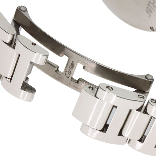 CARTIER Watches Quartz WE902030 Stainless Steel , SSxK18PG Silver Baron Blue 1.1" 11P Diamond Silver dial Women Used Authentic