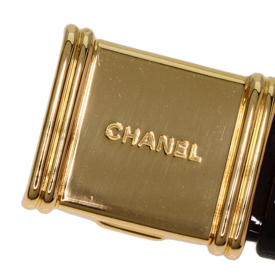 CHANEL Watches Quartz H0094 K18YG, leather gold Premiere black dial Women Used Authentic