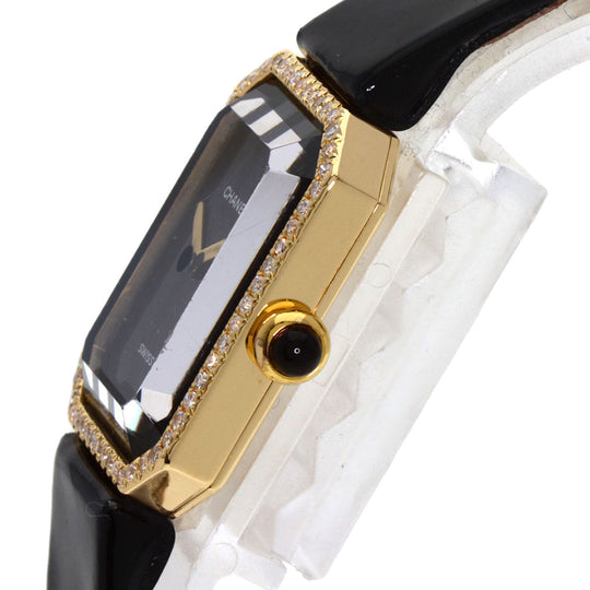 CHANEL Watches Quartz H0094 K18YG, leather gold Premiere black dial Women Used Authentic