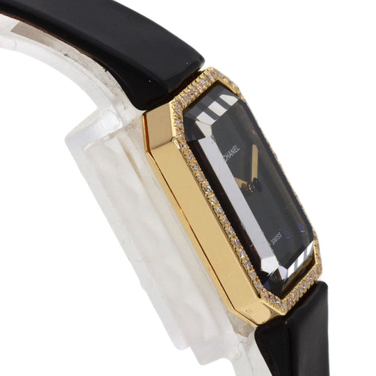 CHANEL Watches Quartz H0094 K18YG, leather gold Premiere black dial Women Used Authentic