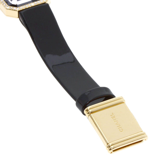 CHANEL Watches Quartz H0094 K18YG, leather gold Premiere black dial Women Used Authentic