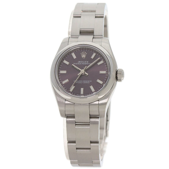 ROLEX Watches Mechanical Automatic 176200 Stainless Steel , Stainless Steel Silver Oyster Perpetual 26 Red Grape Red grape dial Women Used Authentic